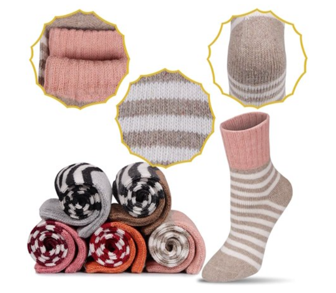 My Wholesale Warehouse - Wholesale Socks - Women's - Generise Pack of 5 Pairs Ladies Thick Wooly Socks7