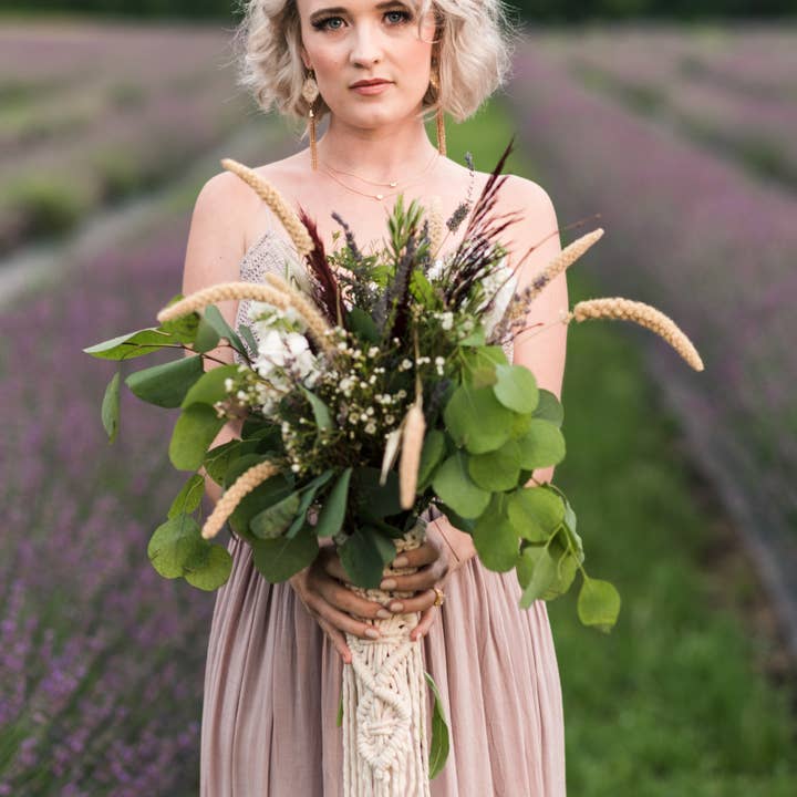 Hillhead and Co. - Wholesale - Macrame Bouquet Wrap for the Boho Wedding Bride