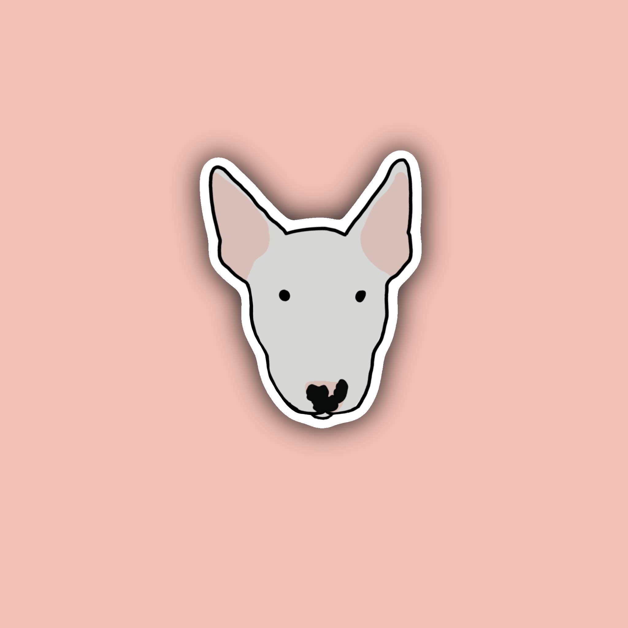 Delmarva Stickers - Wholesale Sticker - Bull Terrier Face - 3" Waterproof Sticker