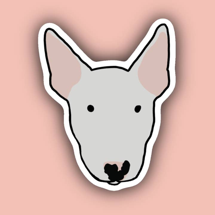 Delmarva Stickers - Wholesale Sticker - Bull Terrier Face - 3" Waterproof Sticker0