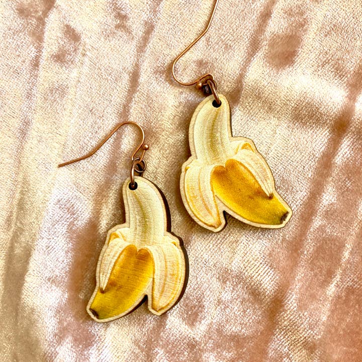 Plant Posse - Wholesale Hangende/ronde oorbellen - Banaan Hangoorbellen4