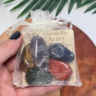 CaNatureLover – wholesale Spiritual stone/crystal – ARIES Crystal Set, 5x Crystals Set ZODIAC HOROSCOPE