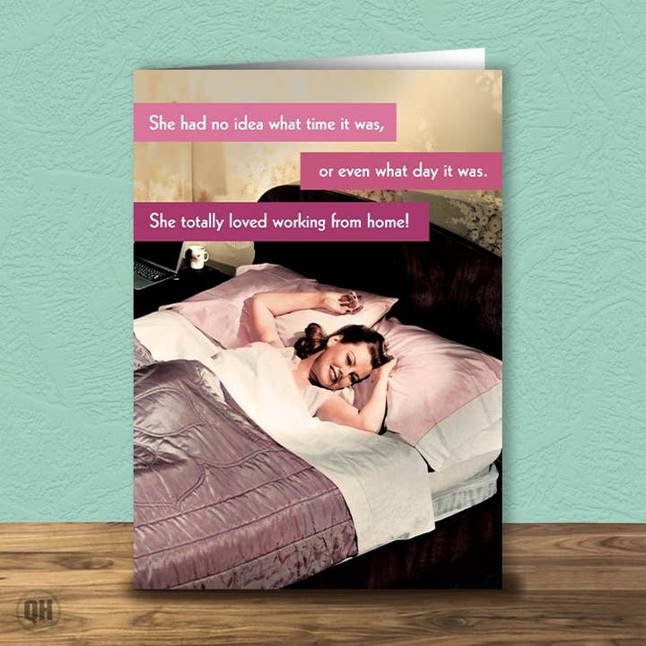 Lustige Retro-Grußkarte für das Arbeiten von zu Hause für den Großhandel von Quitting Hollywood