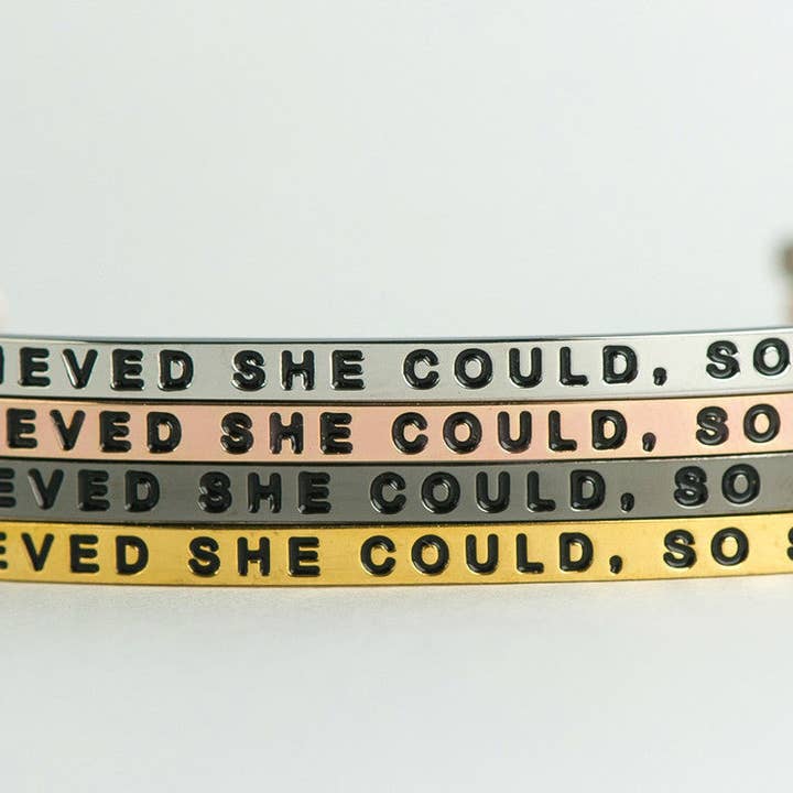 MantraBand - Wholesale Cuff Bracelet - She Believed She Could - inspirational MantraBand® bracelet12