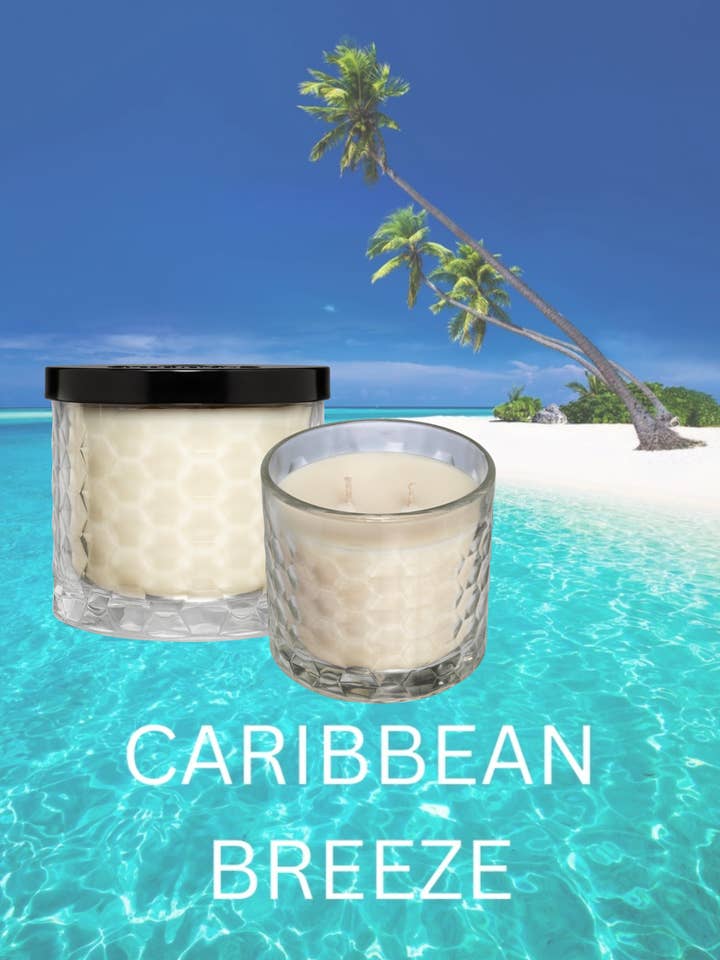 12 oz Soy Wax Candle - Caribbean Breeze for wholesale by Carmans Candles