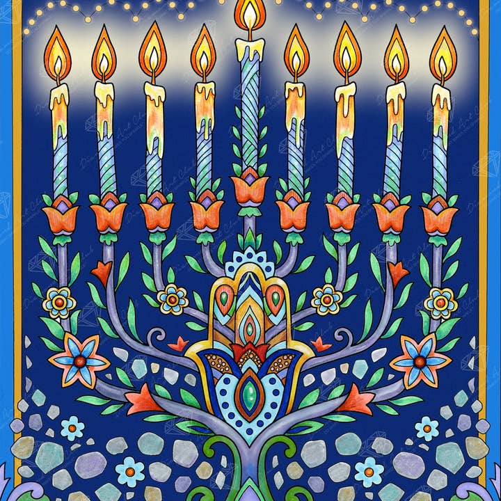 Happy Hanukkah Menorah for wholesale by Diamond Art Club