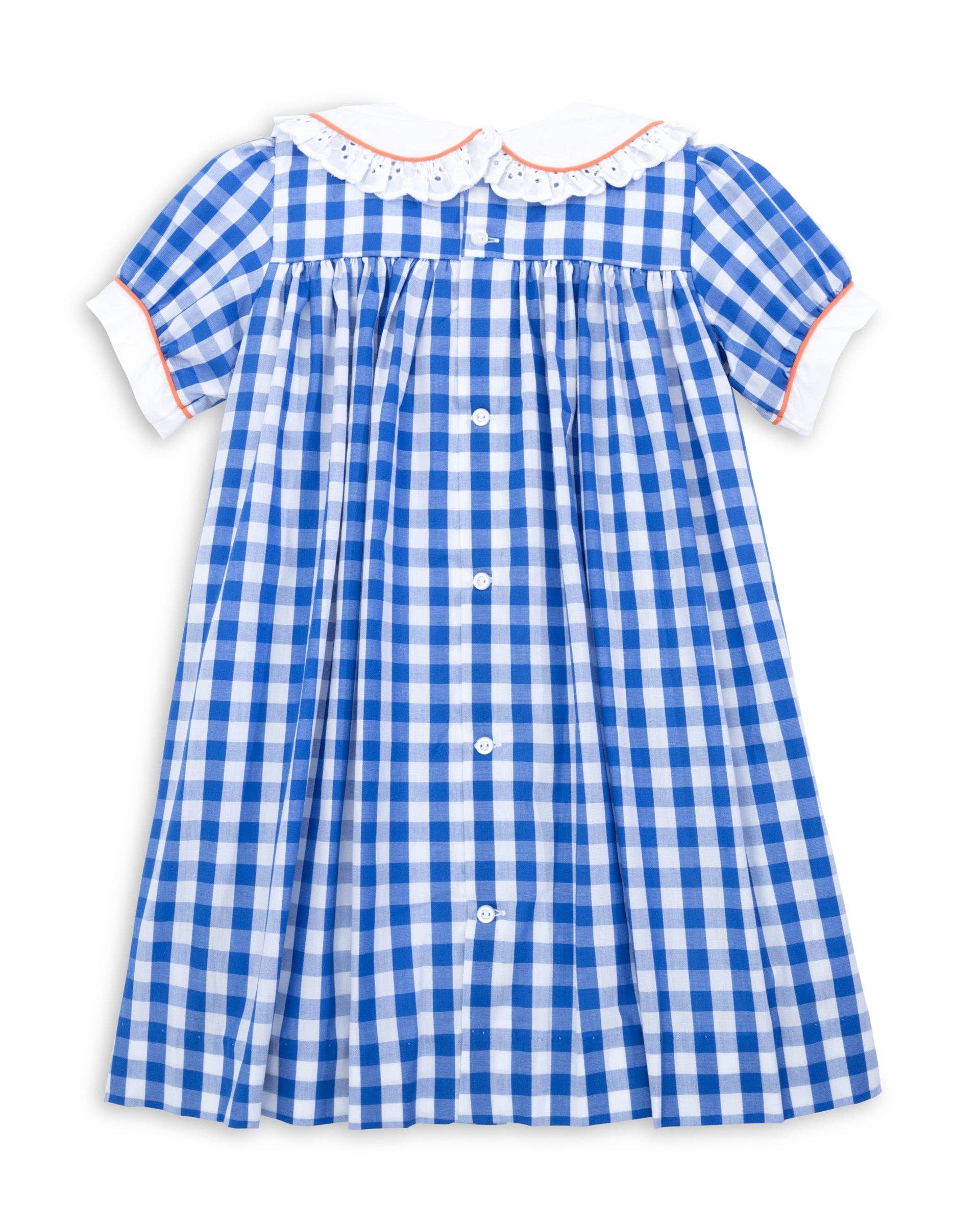Posh Pickle – Großhandel Kleid – Kinder – Thankful Gingham-A-Linien-Kleid mit Truthahnstickerei, marineblau10