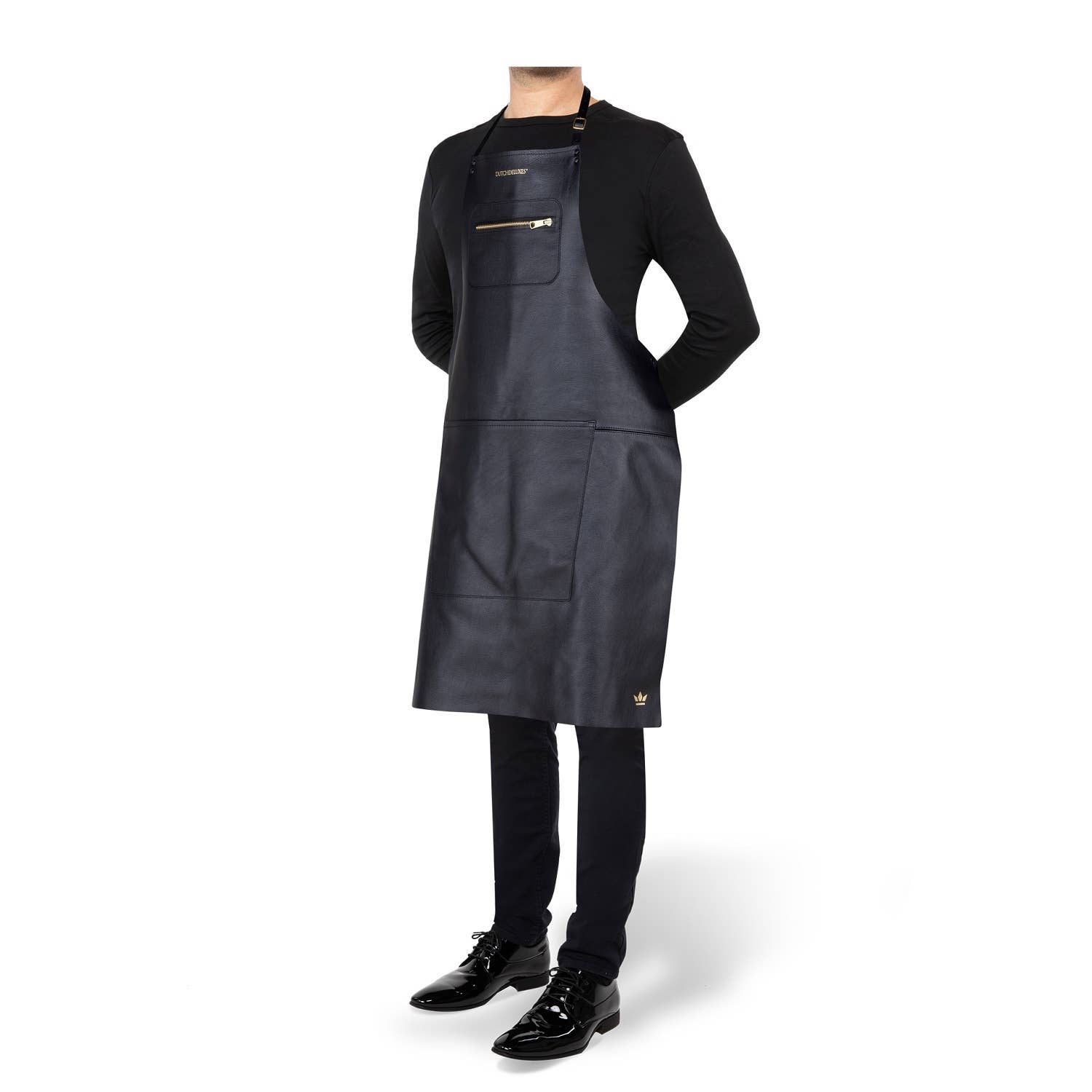 BIDKhome - Wholesale Apron - Black Leather Zipper Style Apron2