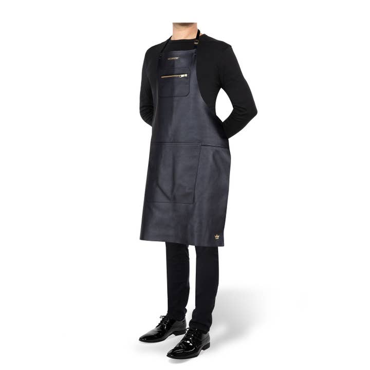 BIDKhome - Wholesale Apron - Black Leather Zipper Style Apron2