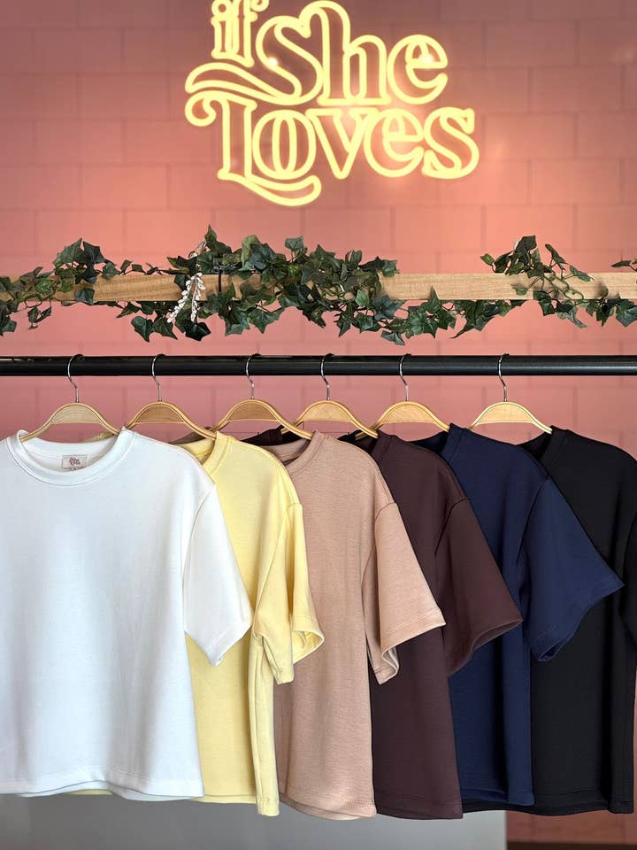 IST1415 Top Infinity Oversized Giallo Burro per la vendita all'ingrosso da parte di If She Loves