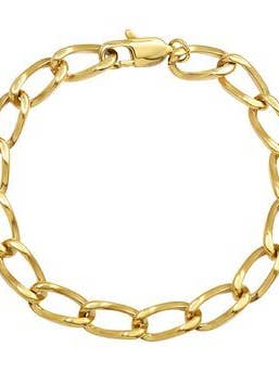 J-7inch 18KWaterproof,tarnish free, hypoallergenic GOLD PLATED STAINLESS STEEL BRACELET, for wholesale by Trendi Lady