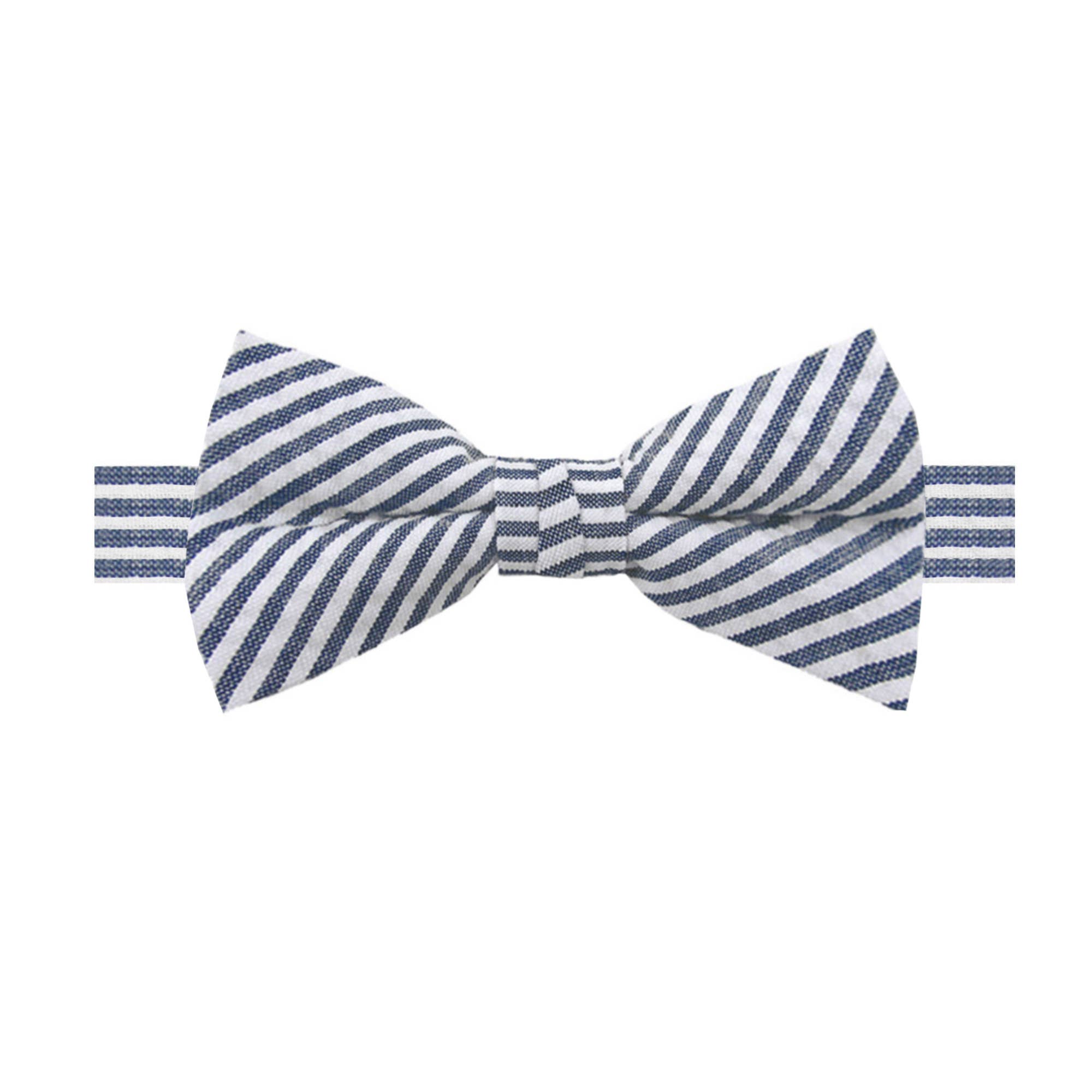 Jacob Alexander - Wholesale Bow Tie - Men's - Men's Seersucker Striped Bow Tie6