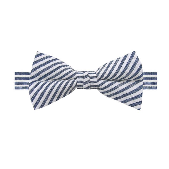 Jacob Alexander - Wholesale Bow Tie - Men’s - Men's Seersucker Striped Bow Tie6