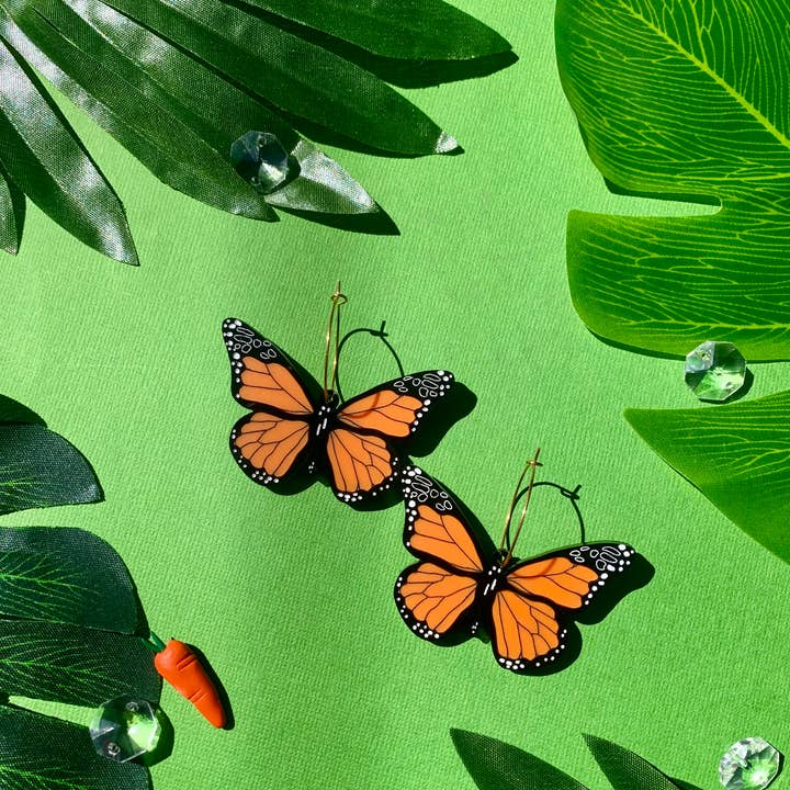 Not Picasso – wholesale Hoop earrings – Monarch Butterflies