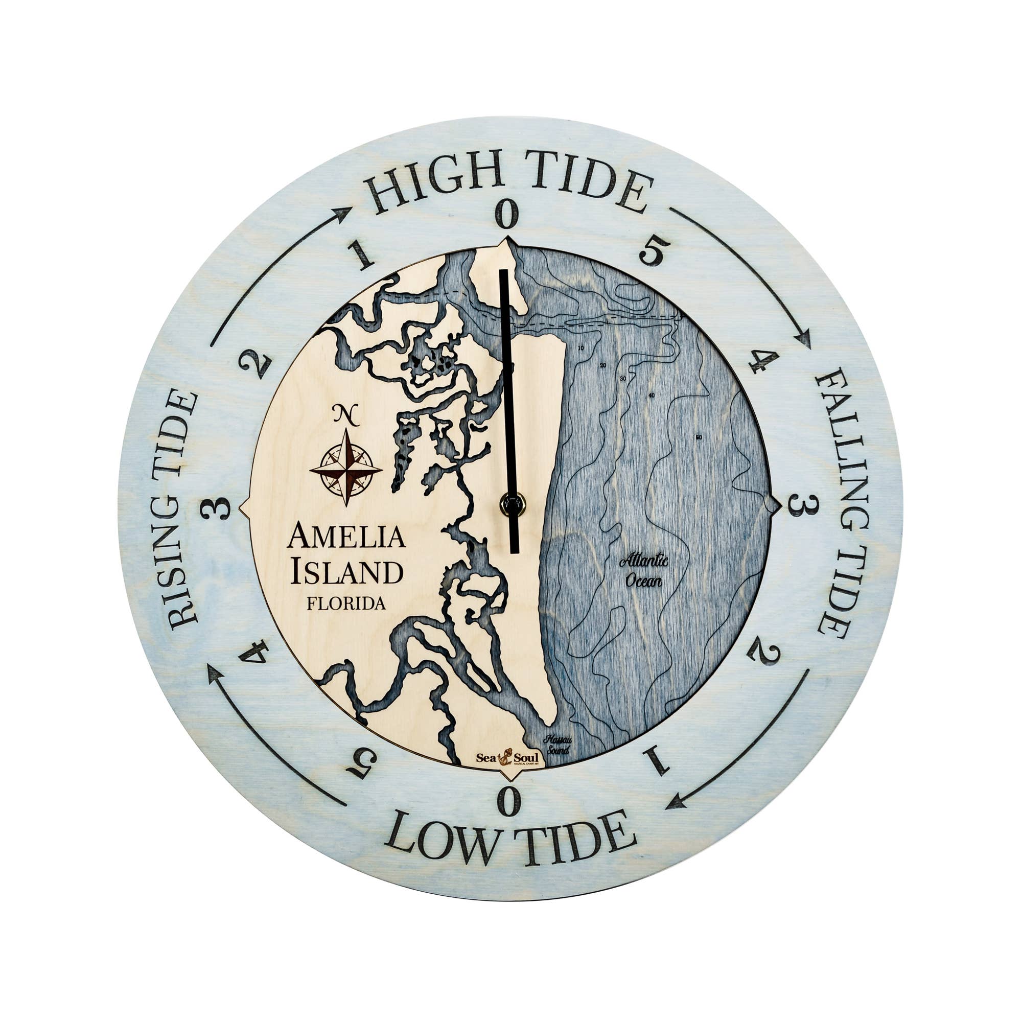 Sea & Soul Nautical Chart Art - Wholesale Wall Clock - Florida East Coast Nautical Chart Tide Clock-Many Locations29