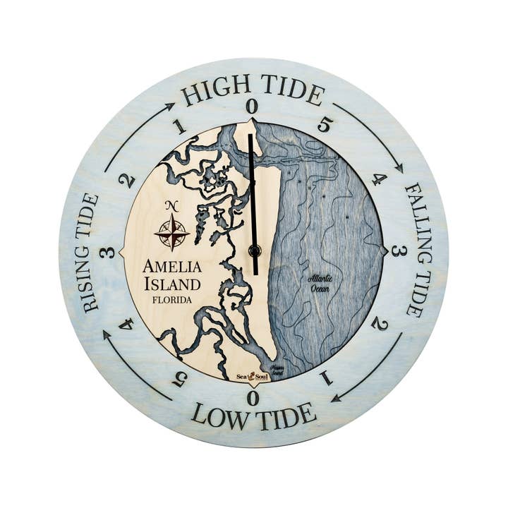 Sea & Soul Nautical Chart Art - Wholesale Wall Clock - Florida East Coast Nautical Chart Tide Clock-Many Locations29