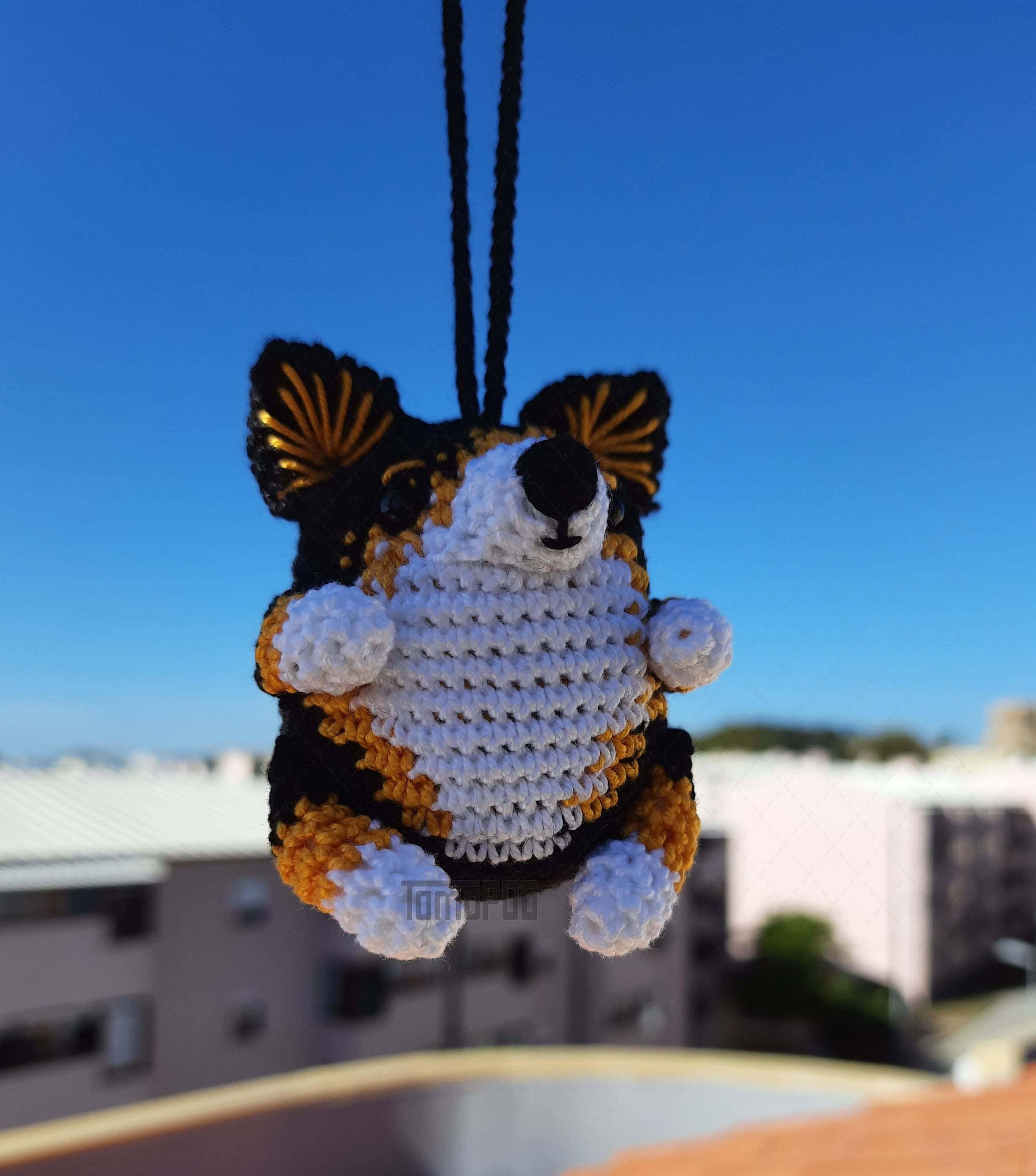 TOMOPOD LLC - Wholesale Car Decorative Charm - Unisex - Crochet Corgi Dog Car Mirror Hanging, Bag Charm, Dog Lovers6