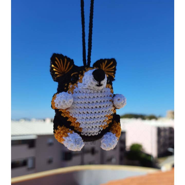 TOMOPOD LLC - Wholesale Car Decorative Charm - Unisex - Crochet Corgi Dog Car Mirror Hanging, Bag Charm, Dog Lovers6