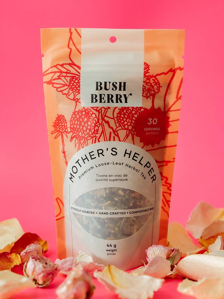 Thé biologique Mothers Helper pour le bien-être post-partum pour la vente par Bush Berry