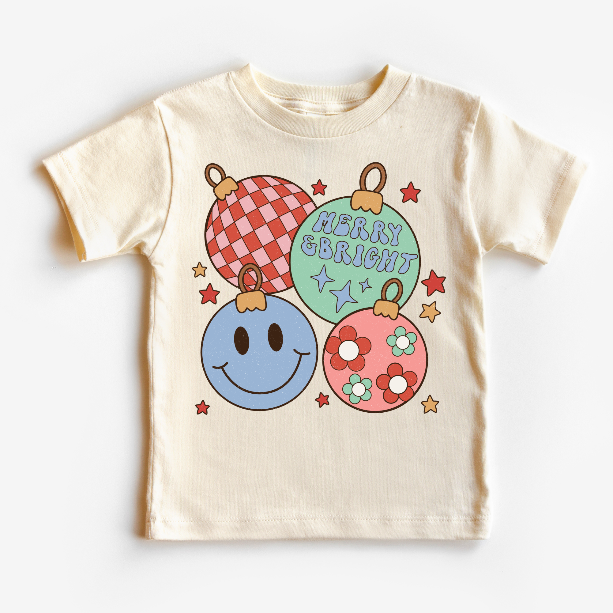 Madi Moosh - Vendita all'ingrosso Maglietta serigrafata - Bambini - Maglietta di Natale Allegra e Brillante - Maglia di Natale0