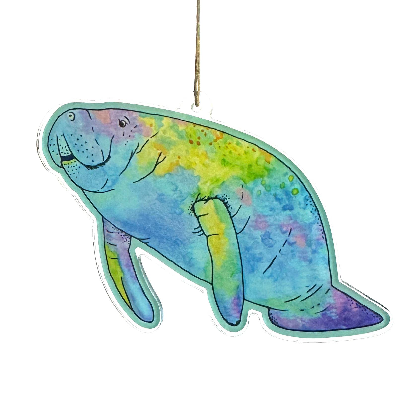 Art by Sharell - Wholesale Ornament Set - Manatee Acrylic Ornament, Florida Animal Lover Ornament