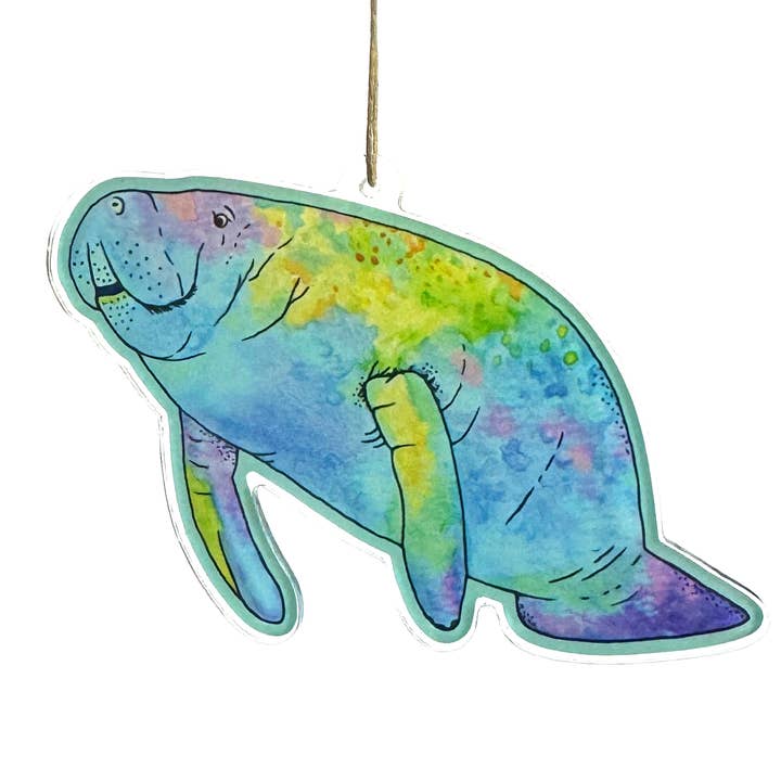 Art by Sharell - Wholesale Ornament Set - Manatee Acrylic Ornament, Florida Animal Lover Ornament0