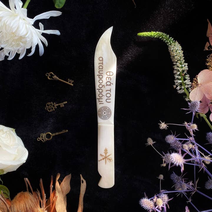 Keven Craft Rituals LLC - Wholesale Spiritual Stone/Crystal - Etched Horn or Bone Ritual Knives, Athames and Tools6