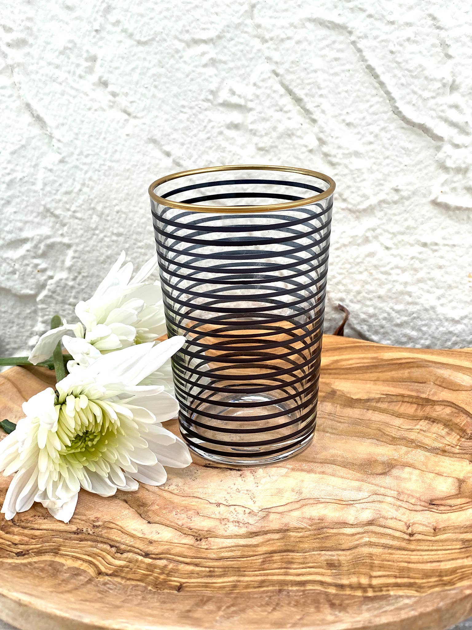 Scents and Feel - Wholesale Drinking Glass/Cup - Set of 6 Moroccan Stripes Painted Stripes0
