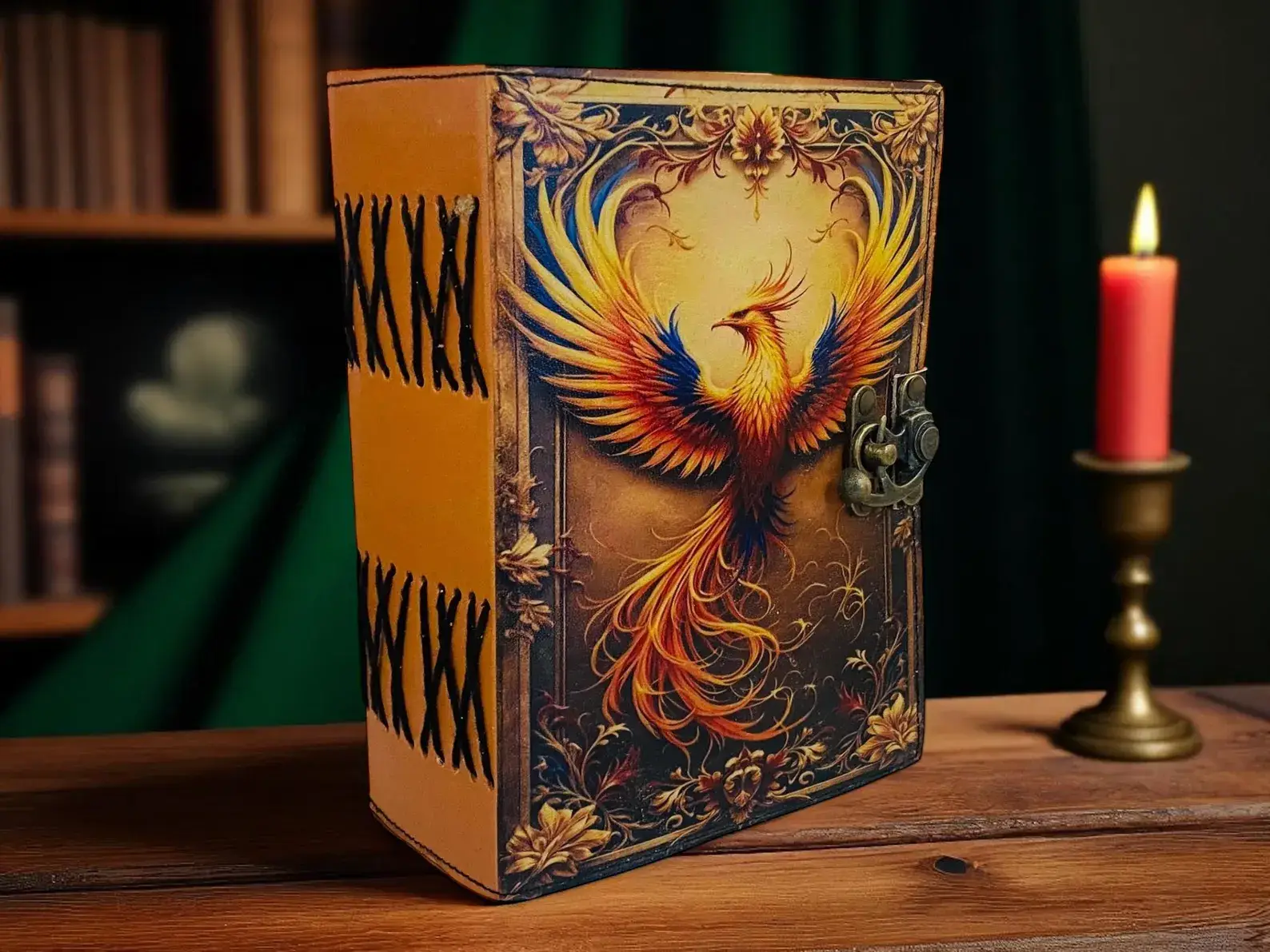 MNM HANDICRAFTS - Wholesale Journal/Diary - Phoenix Leather Journal Rebirth Grimoire Book Handmade Fire3