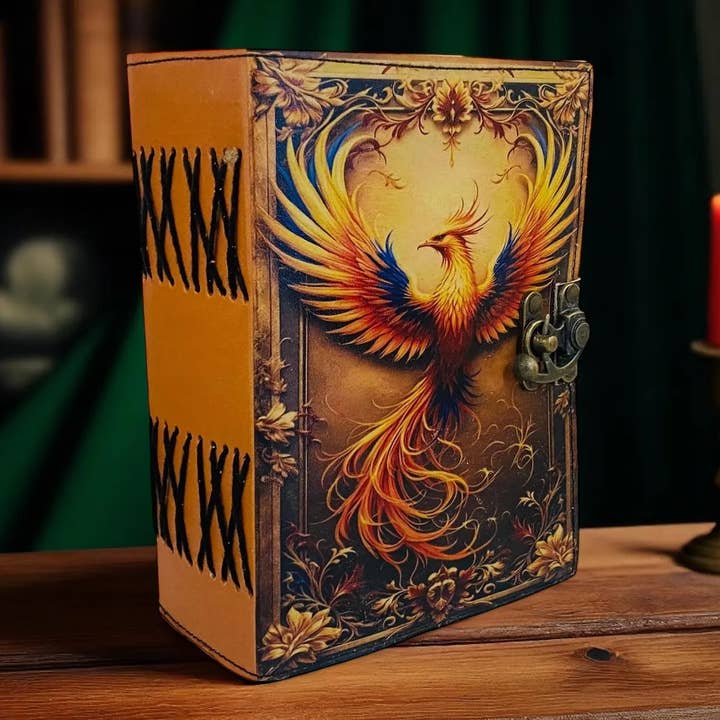 MNM HANDICRAFTS - Wholesale Journal/Diary - Phoenix Leather Journal Rebirth Grimoire Book Handmade Fire3