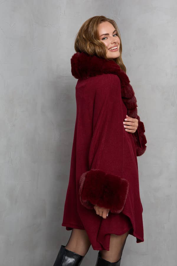 SAACHI – Engroshandel Kimono - Dame – Faux fur fest kimono jakke7