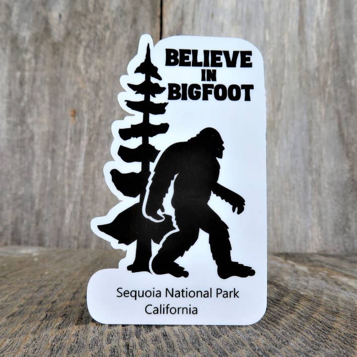 Kirk's Krafts - Wholesale Sticker - Sequoia National Park Sticker Believe in Bigfoot California Tall Tree Outdoors Waterproof Water Bottle Laptop Sticker