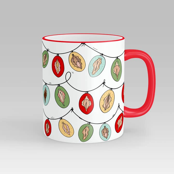 Risqué Gifts - Wholesale Coffee mug - Vulva Christmas Lights Mug2