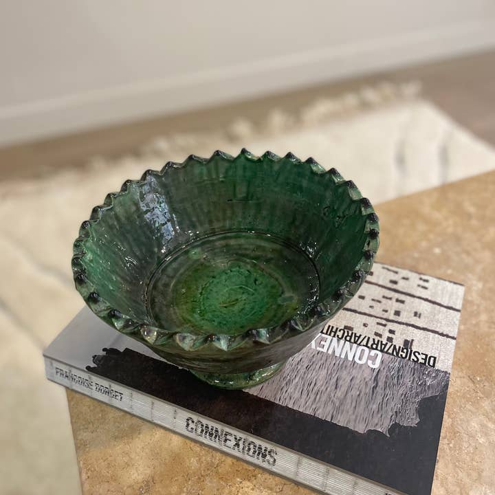 Berber Designers - Wholesale Decorative plate/dish/bowl - Green Henna Bowl • Size M3
