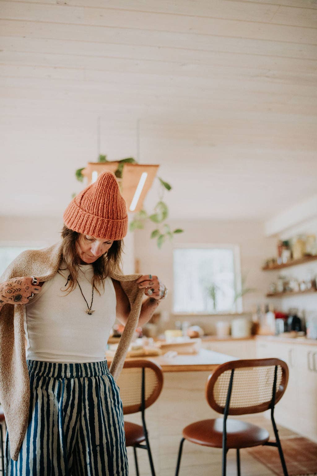 Happy French Gang - Wholesale Wrap - Women's - Hand-loomed Camel Laurette Shawl, Undyed Alpaca7