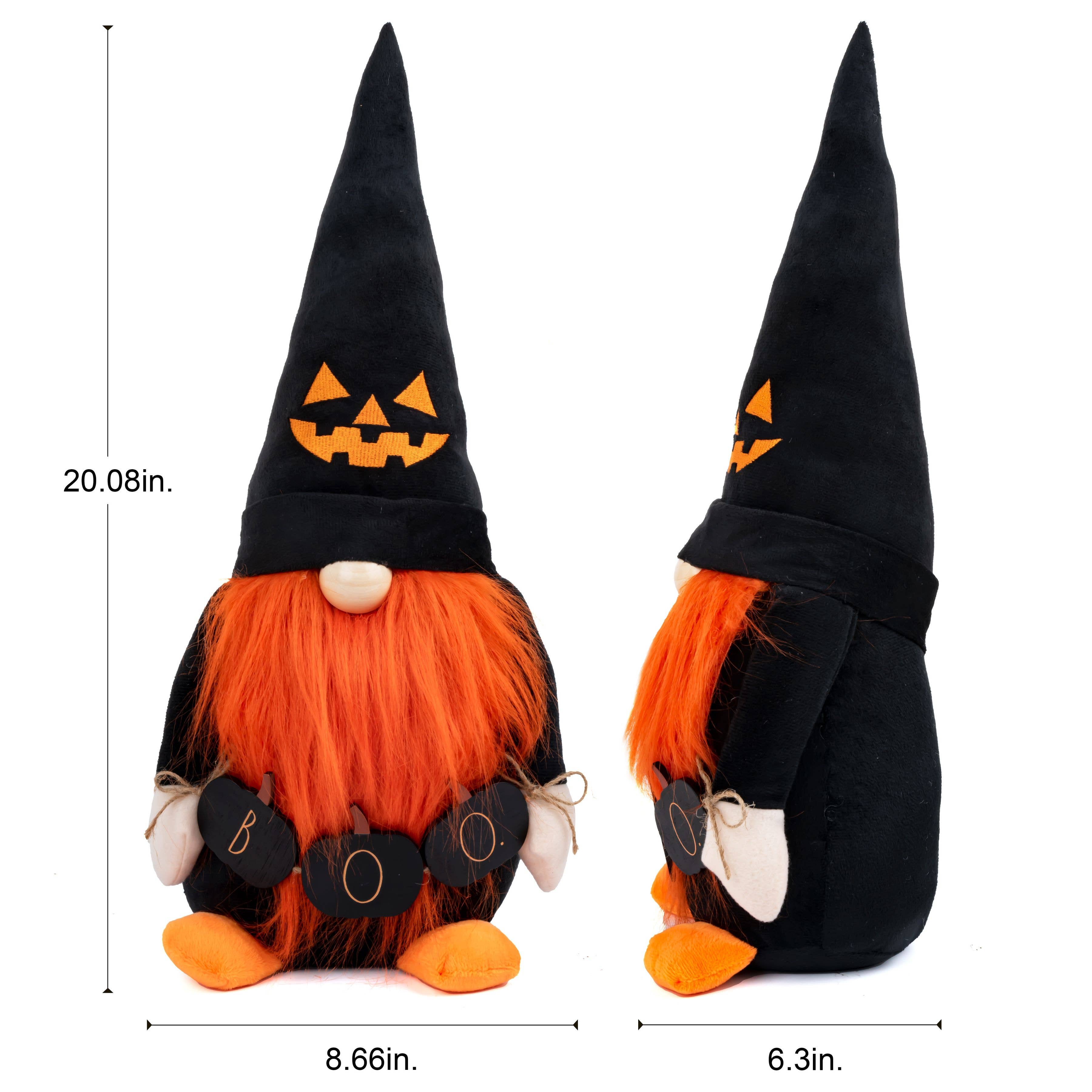 DesignStyles Home – wholesale Decorative figurine – Rae Dunn “Boo” Plush Halloween Gnome2