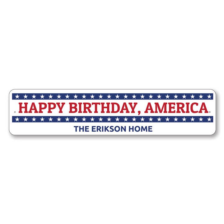 Happy Birthday America Sign for wholesale by Lizton Sign Shop, Inc