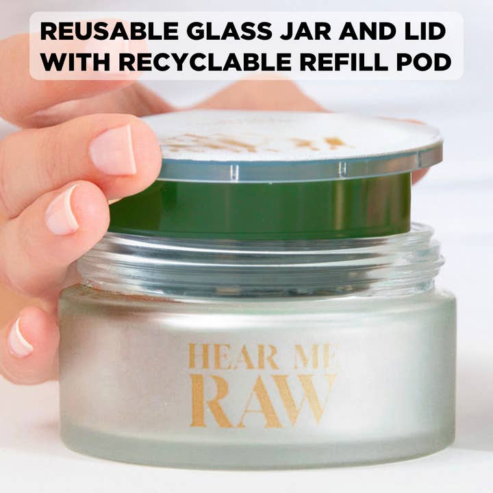 HEAR ME RAW - Wholesale Skincare Face Mask - The Brightener with Chlorophyll Jar + Pod - 2.5 fl oz4