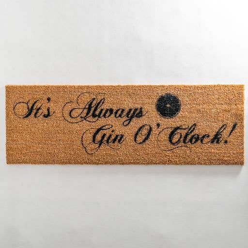 It's Always Gin O'clock Patio Doormat for wholesale by Artsy Mats