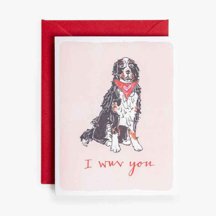 Carte de vœux d'amour — bouvier bernois pour la vente par Bird and Buffalo