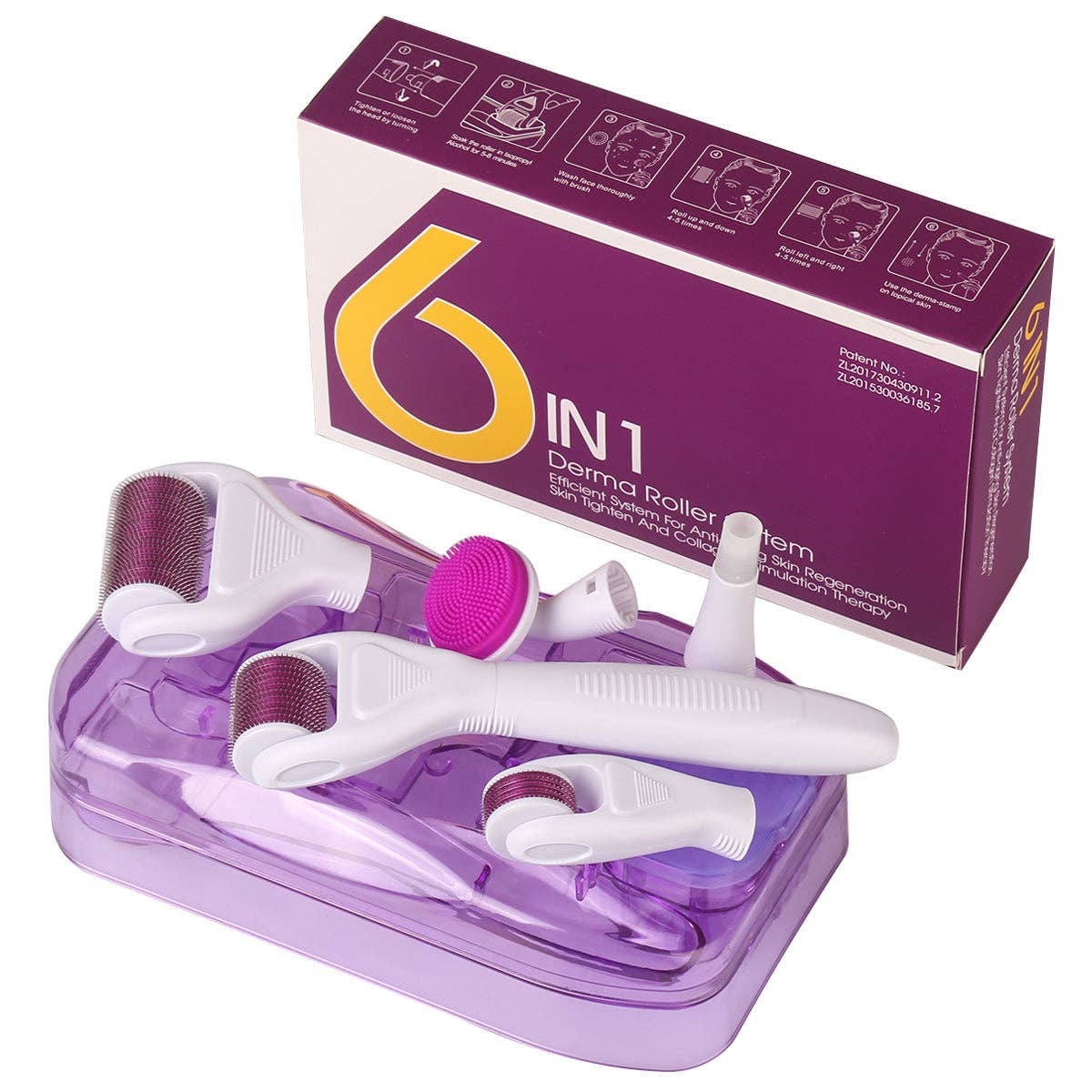 WHITE Dermaroller Micro Needles 6in1 for wholesale on Faire2