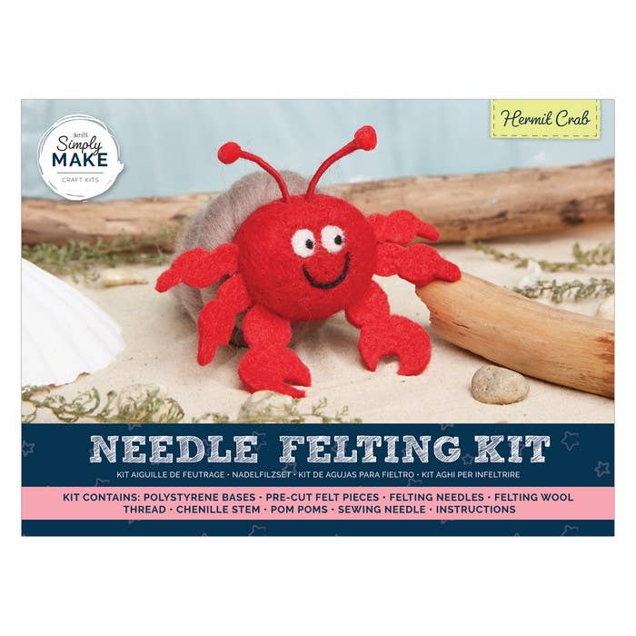 Simply Make Needle Felting Kit, Hermit Crab, Including Wool for wholesale by West Design Products UK