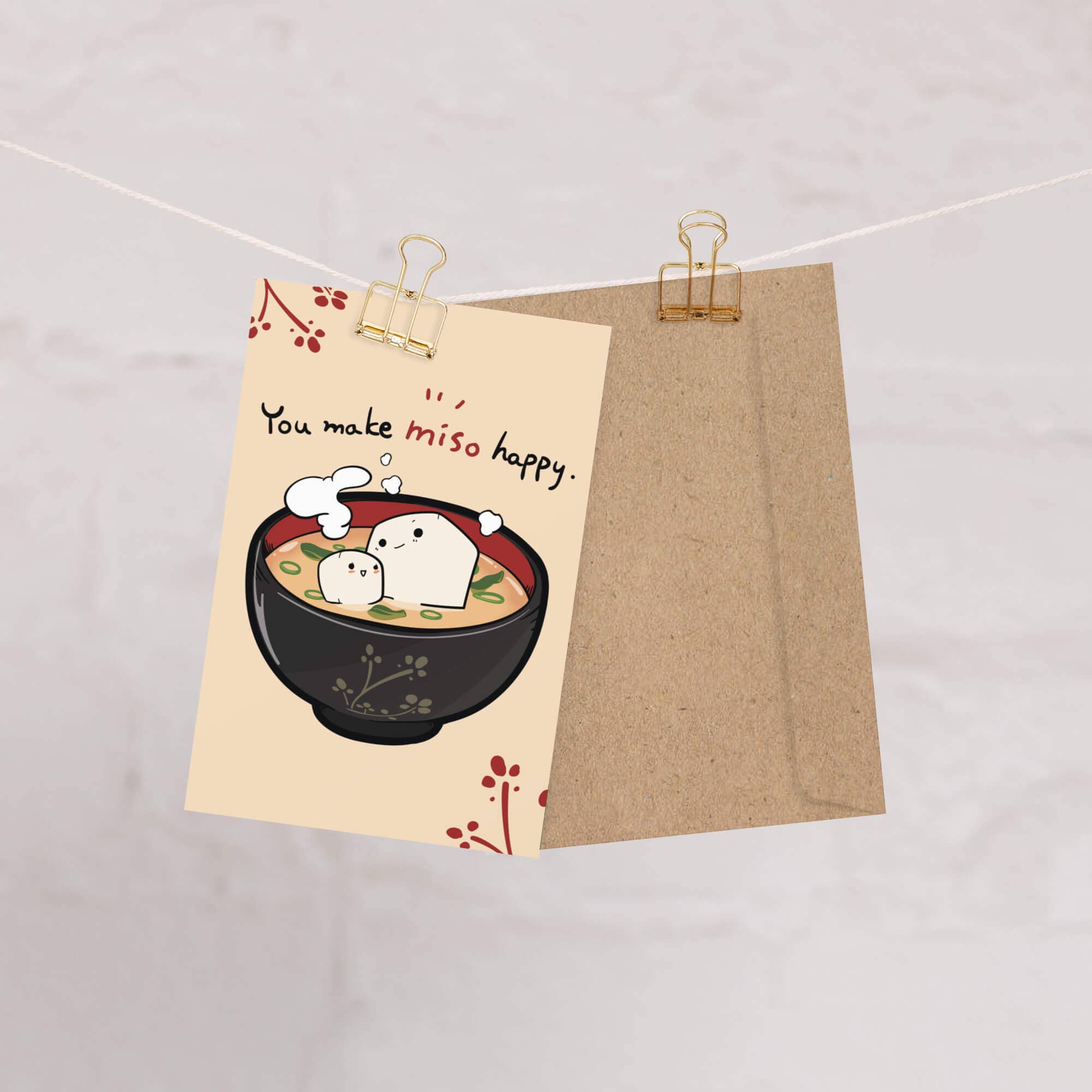 Cute Asian Cards - Vendita all'ingrosso Biglietti d'amore - Mi fai Miso Felice | Divertente Biglietto di Auguri con Zuppa di Miso per Amore o Compleanni1