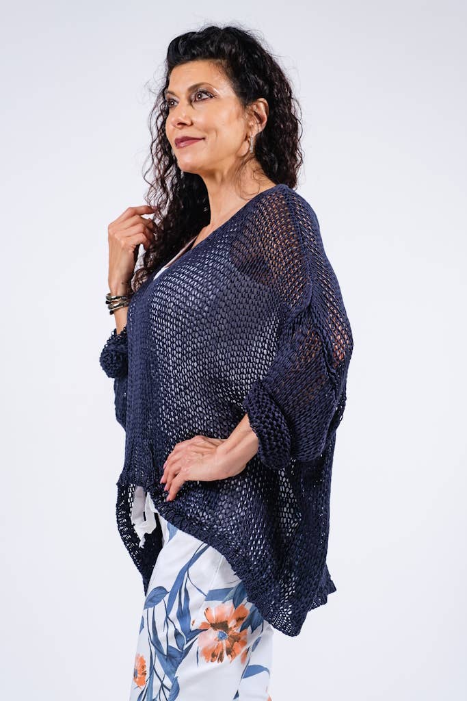 TINA Stephens Italy/Tees By Tina - Wholesale Knit Top - Women's - Adena Butterfly Open Knit Topper (BLS143)9