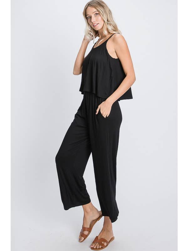 HEIMISH - Vente Combinaison – femme - COMBINAISON CROP SOLIDE SP1096-10 AVEC POCHE LATÉRALE8