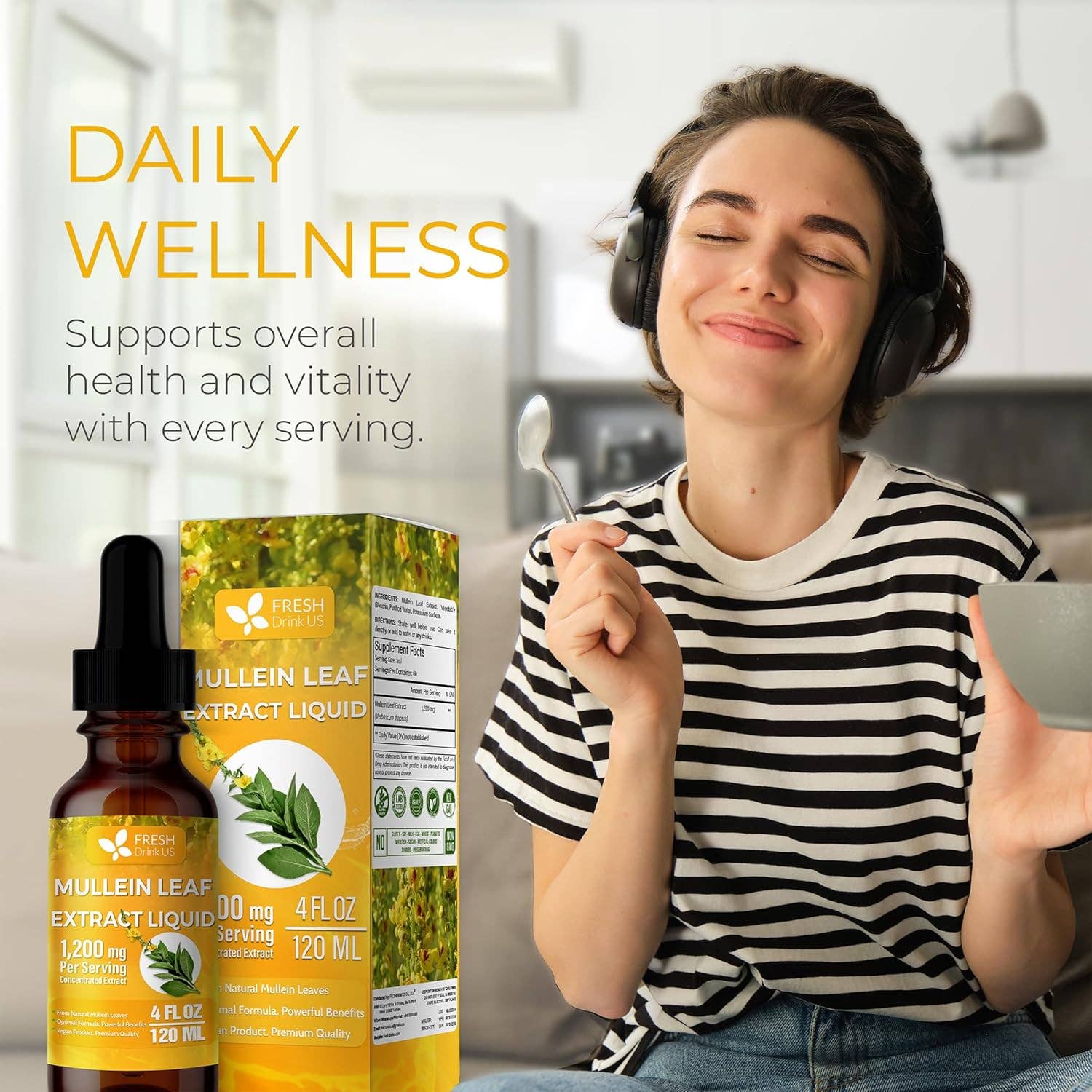 Naomi's Happy Place Shop - Vente Supplément oral/vitamine - Gouttes de Molène pour le soutien du nettoyage des poumons, extrait liquide de molène – 100 % à partir de feuilles de molène naturelles, non-OGM, sans gluten7