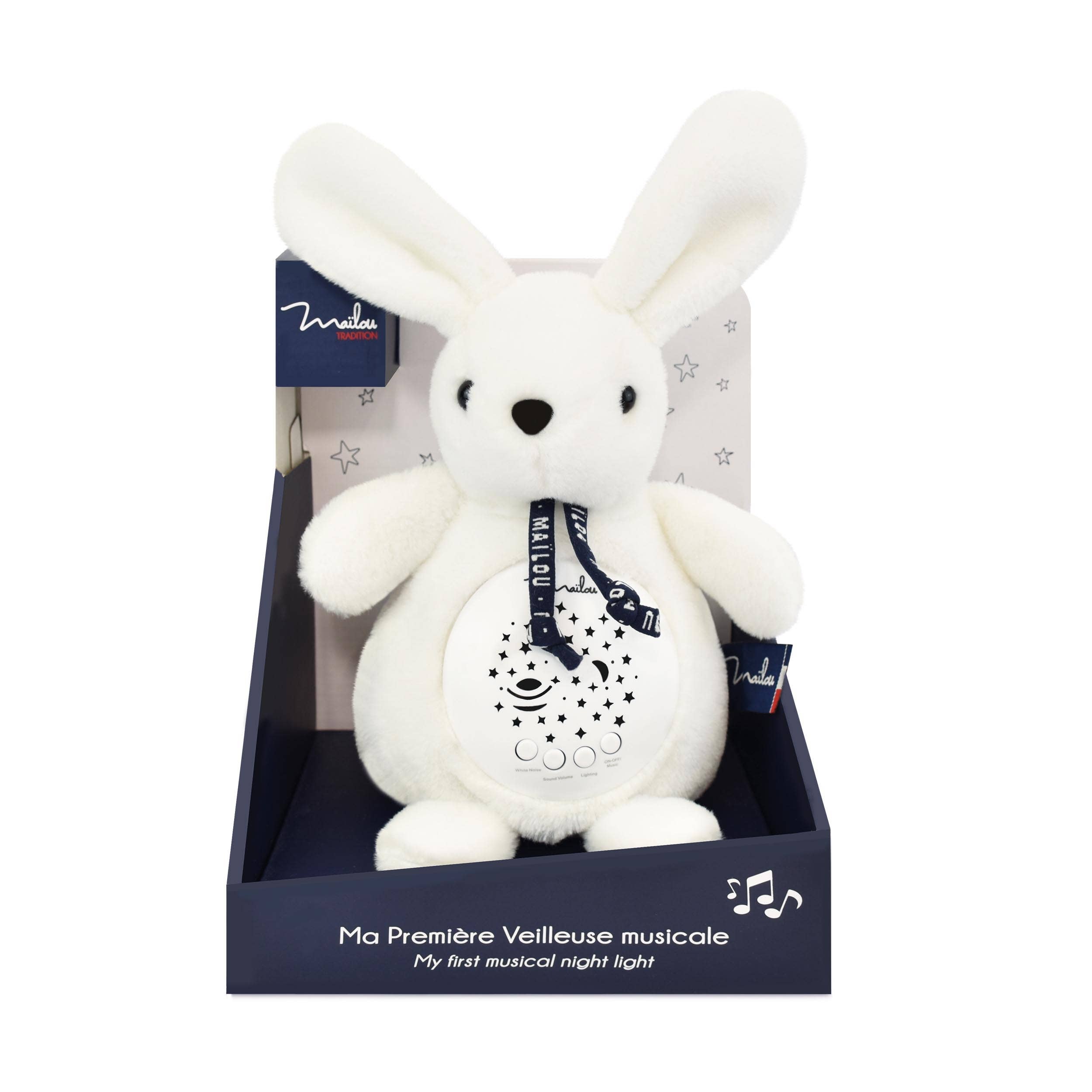 MAÏLOU TRADITION - Wholesale Night Light - Kids & Baby - MUSICAL NIGHTLIGHT/AMBIANCE PROJECTOR White Rabbit
1