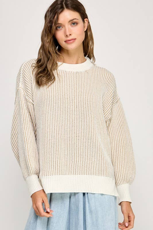 Miss Love - Wholesale Knit Sweater - Women's - Super Soft Strip Sweater19