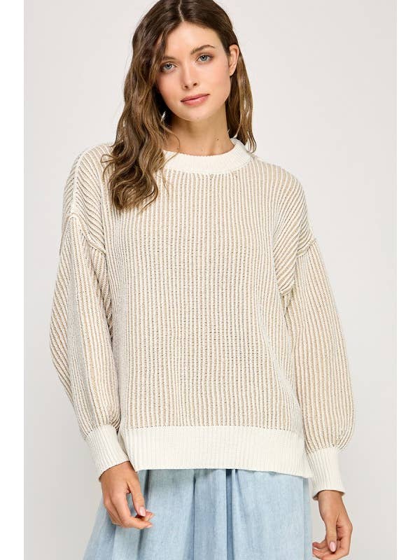 Miss Love - Wholesale Knit Sweater - Women's - Super Soft Strip Sweater19