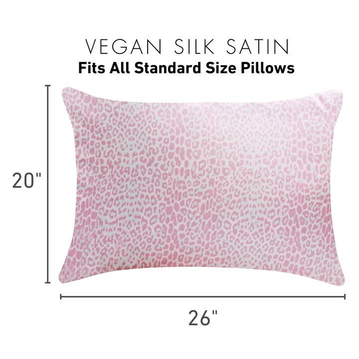 Fenrici Brands - Wholesale Bedding Pillowcase/Sham - Luxurious Satin Pillowcase Gift Set of 3 - Pink Leopard7